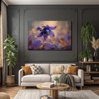 Schöne Violette Blume Mit Wassertropfen