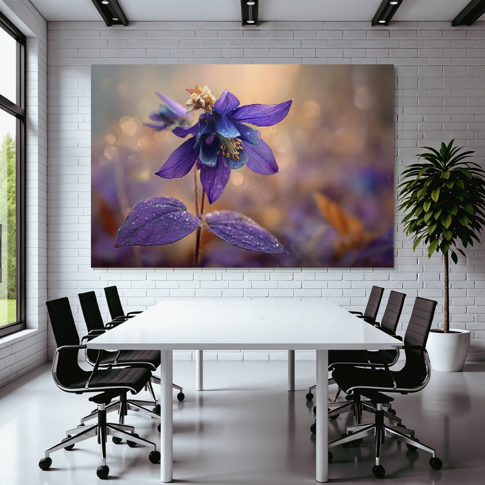 Schöne Violette Blume Mit Wassertropfen