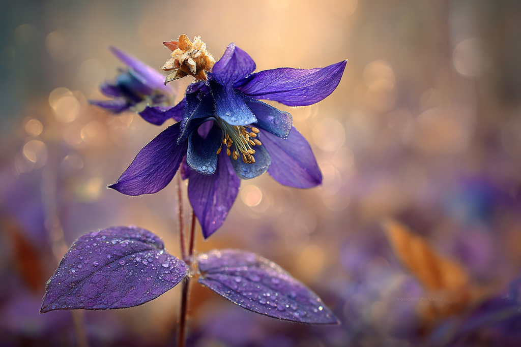 Schöne Violette Blume Mit Wassertropfen | Insekten und Amphibien | Tiere