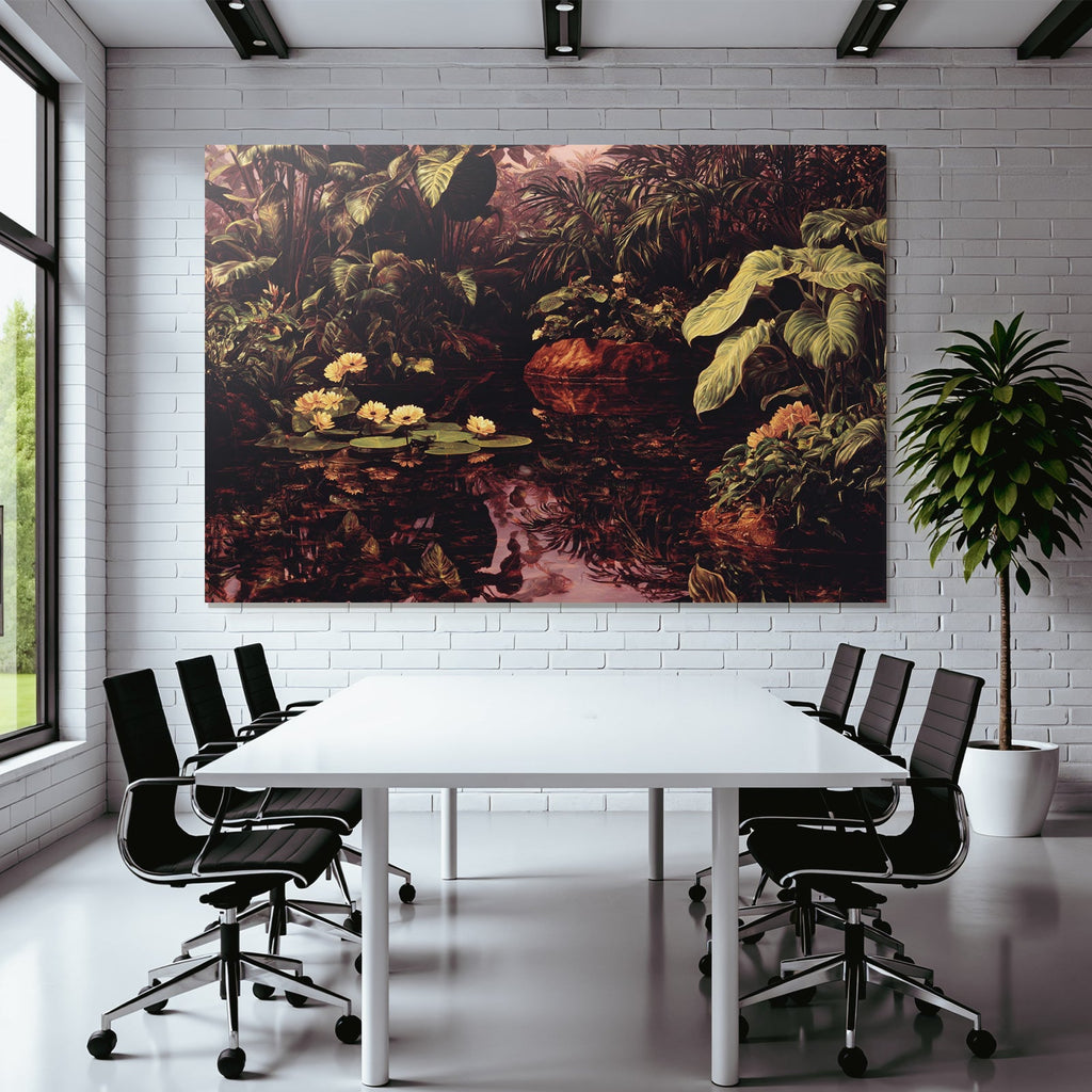 Tropischer Garten Mit Wasserlilien