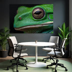 Nahaufnahme Einer Grünen Frosch Textur Und Augendetails