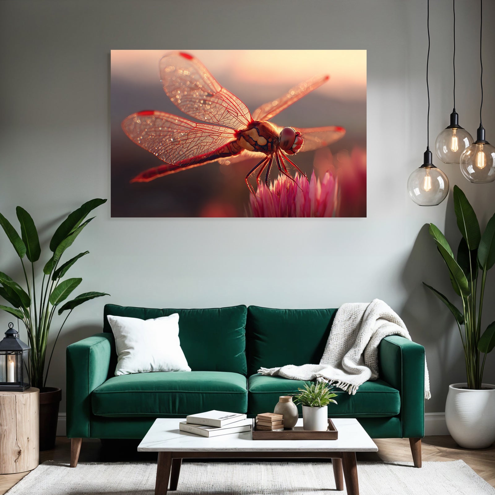 Nahaufnahme Einer Libelle Auf Rosafarbenen Blume