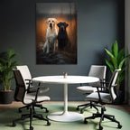 Gelbe Und Schwarze Labrador Retriever Im Freien