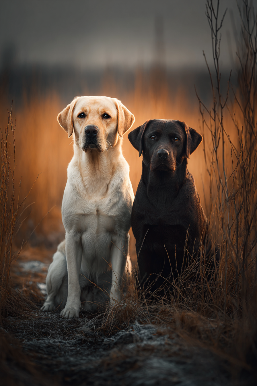 Gelbe Und Schwarze Labrador Retriever Im Freien | Katzen und Hunde | Tiere