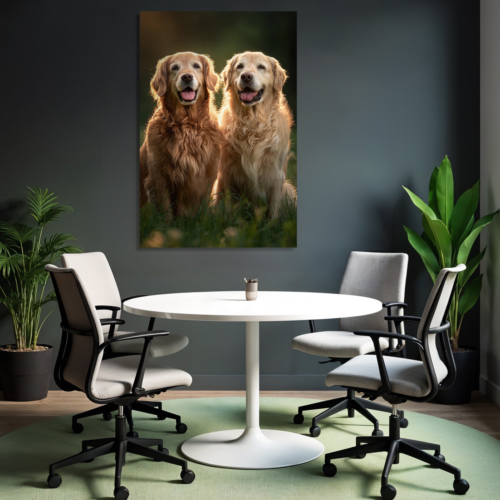 Golden Retriever Happy Friends In Nature