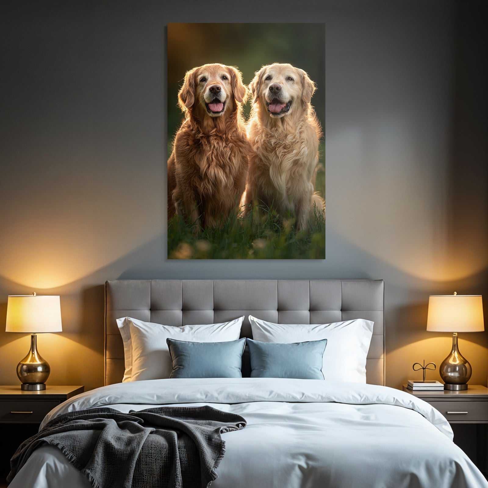 Golden Retriever Happy Friends In Nature