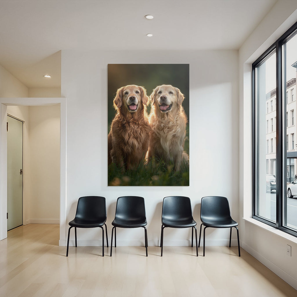 Golden Retriever Happy Friends In Nature