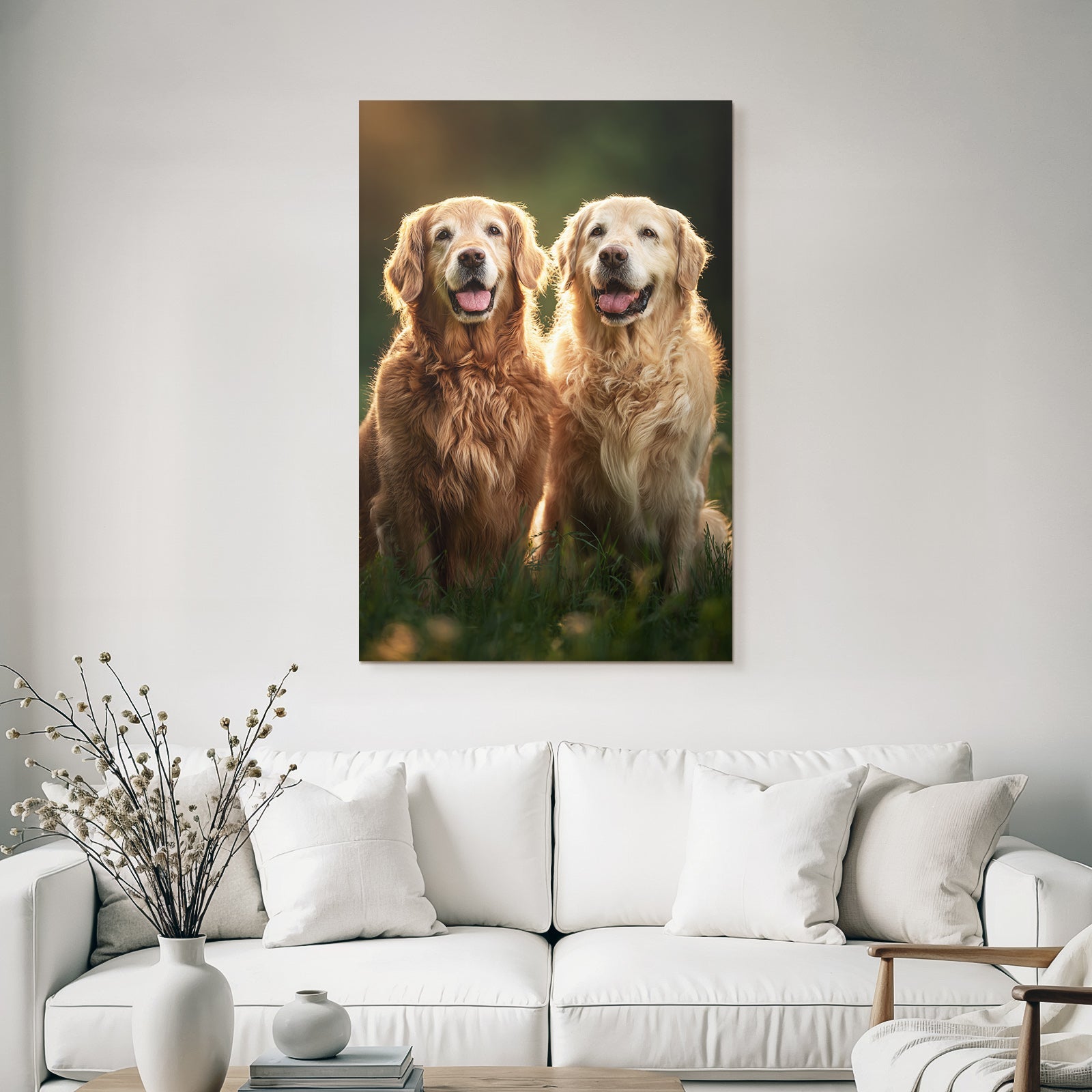 Golden Retriever Happy Friends In Nature