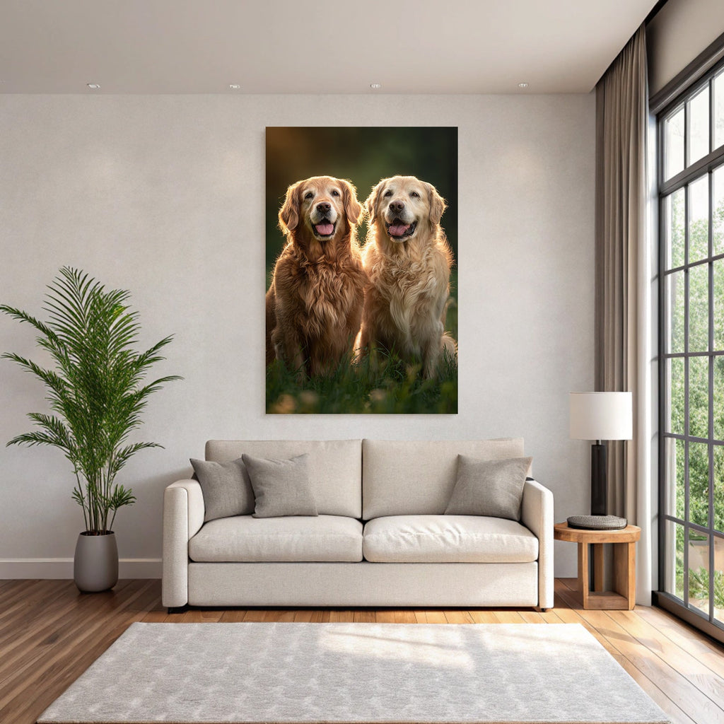 Golden Retriever Happy Friends In Nature