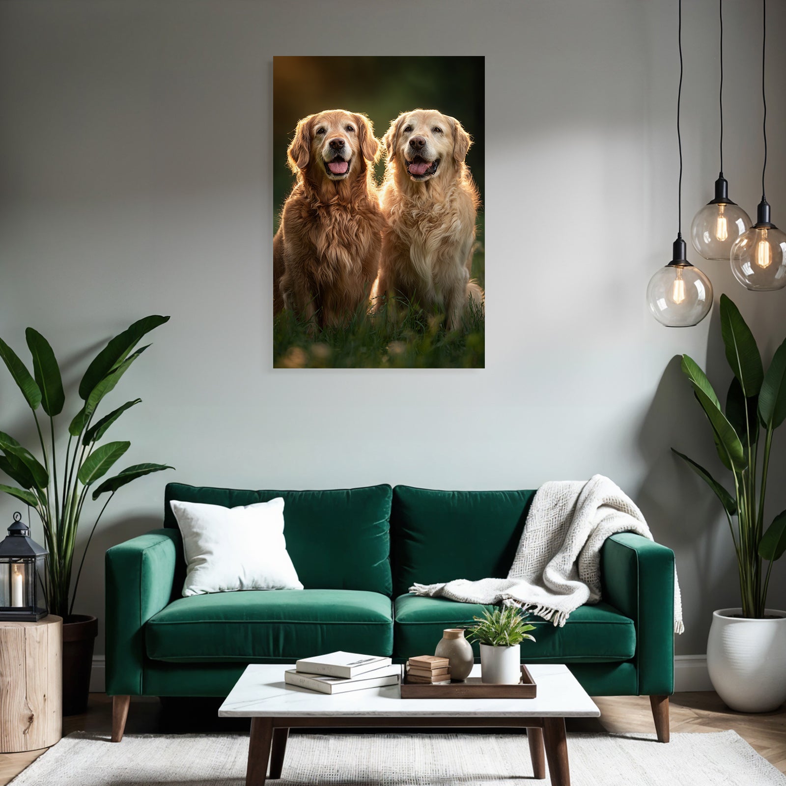 Golden Retriever Happy Friends In Nature