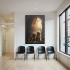 Golden Retriever Im Alt Architektur Beruhigende Atmosphäre