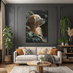 Golden Retriever Ruhend Neben Pflanzen