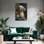 Golden Retriever Ruhend Neben Pflanzen