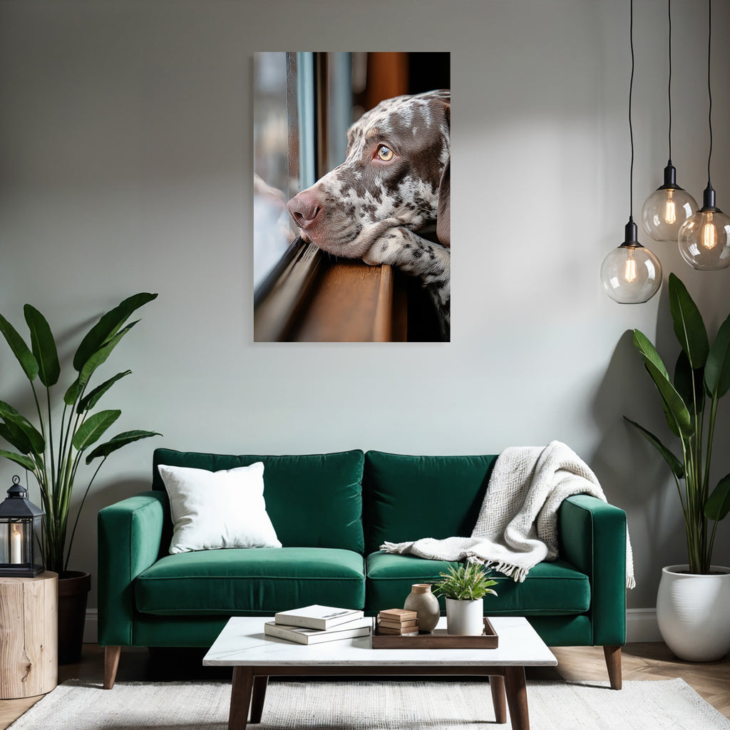 Hund Am Fenster Wartend