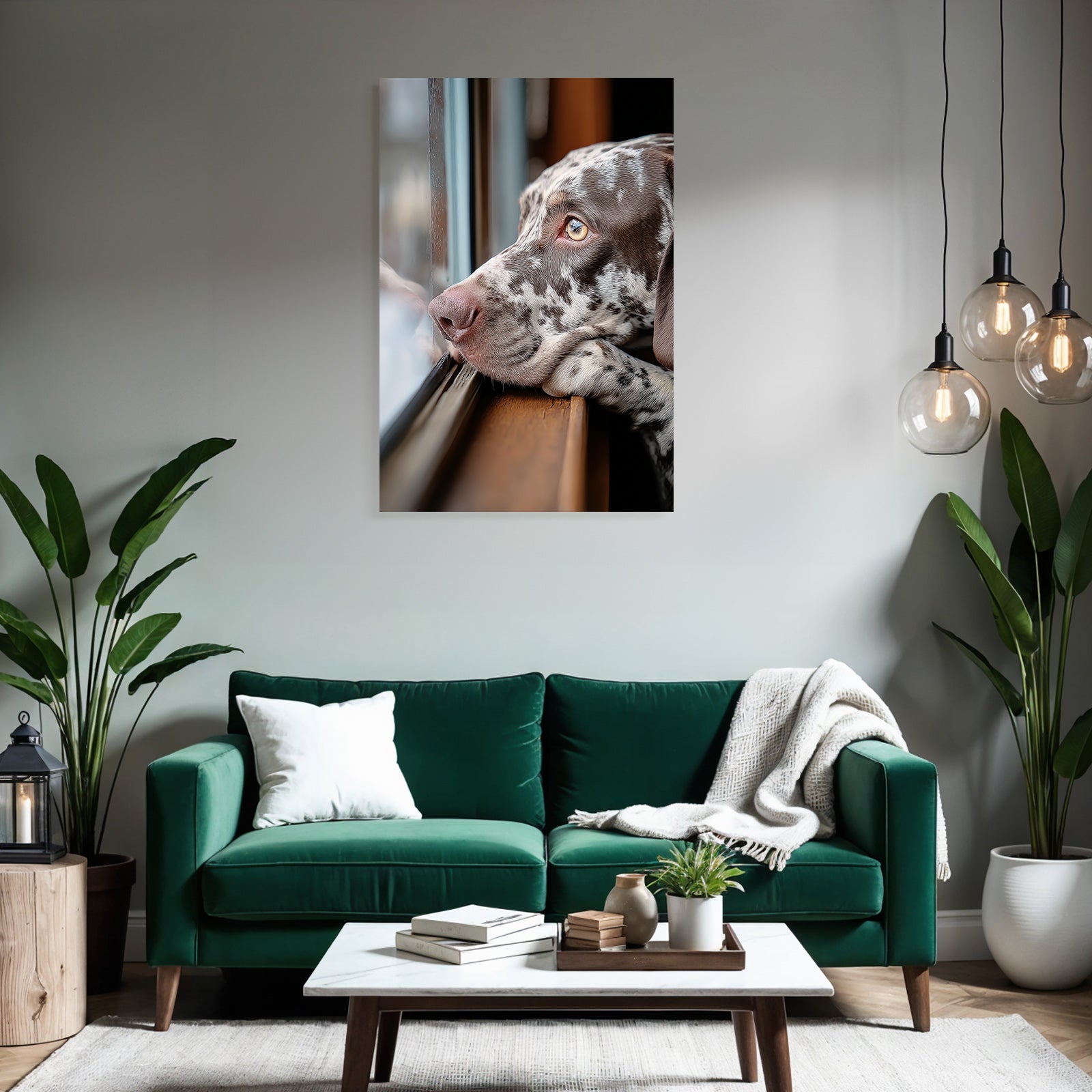 Hund Am Fenster Wartend