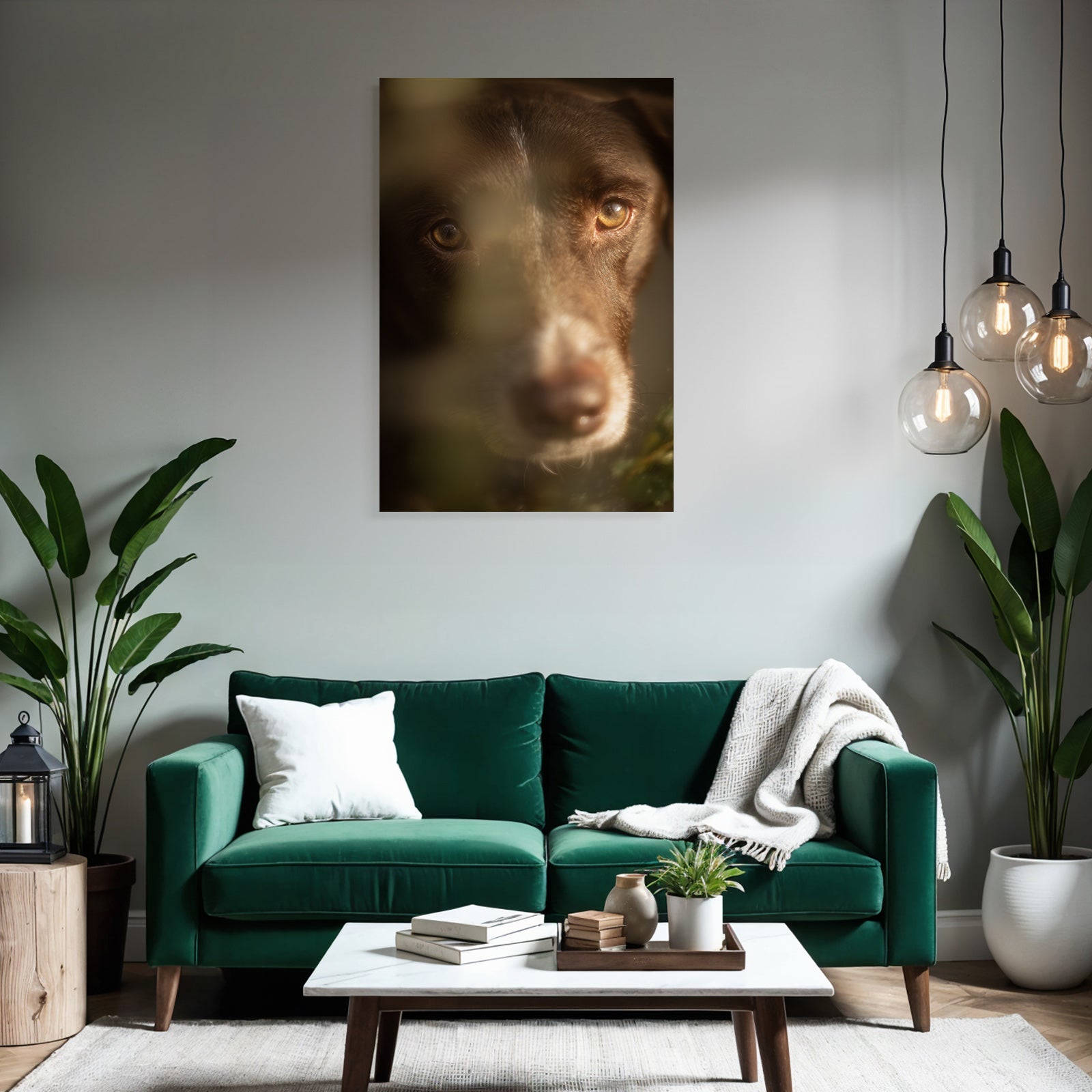 Hund Gesicht Nahaufnahme Braun Augen Nase Unscharfer Hintergrund