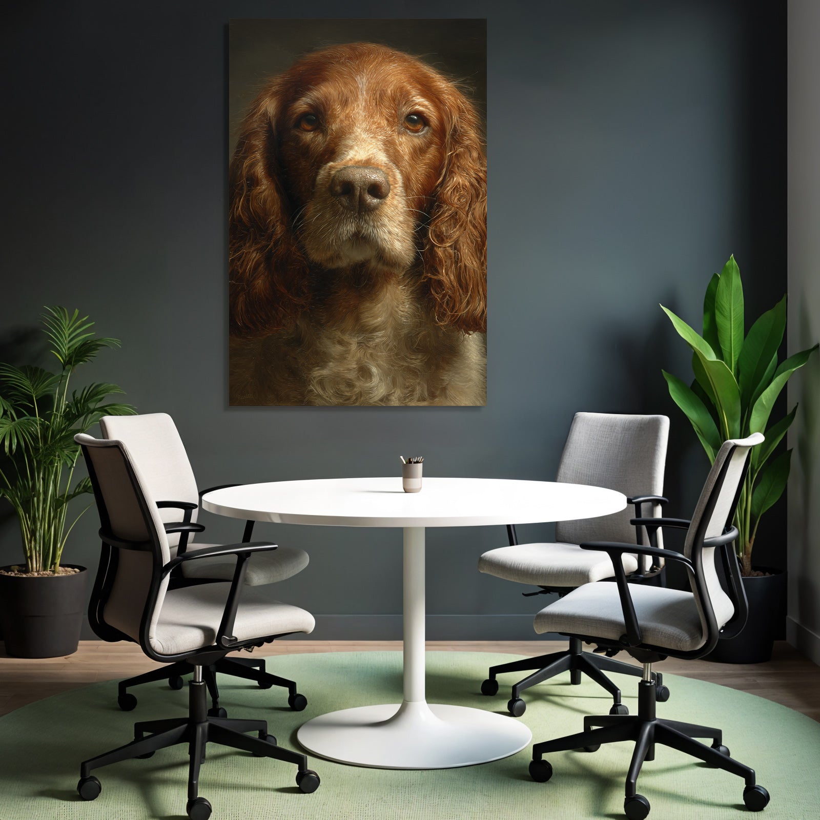 Hund Portrait Aufmerksam Rötlich Braunes Fell Nobel Demeanor