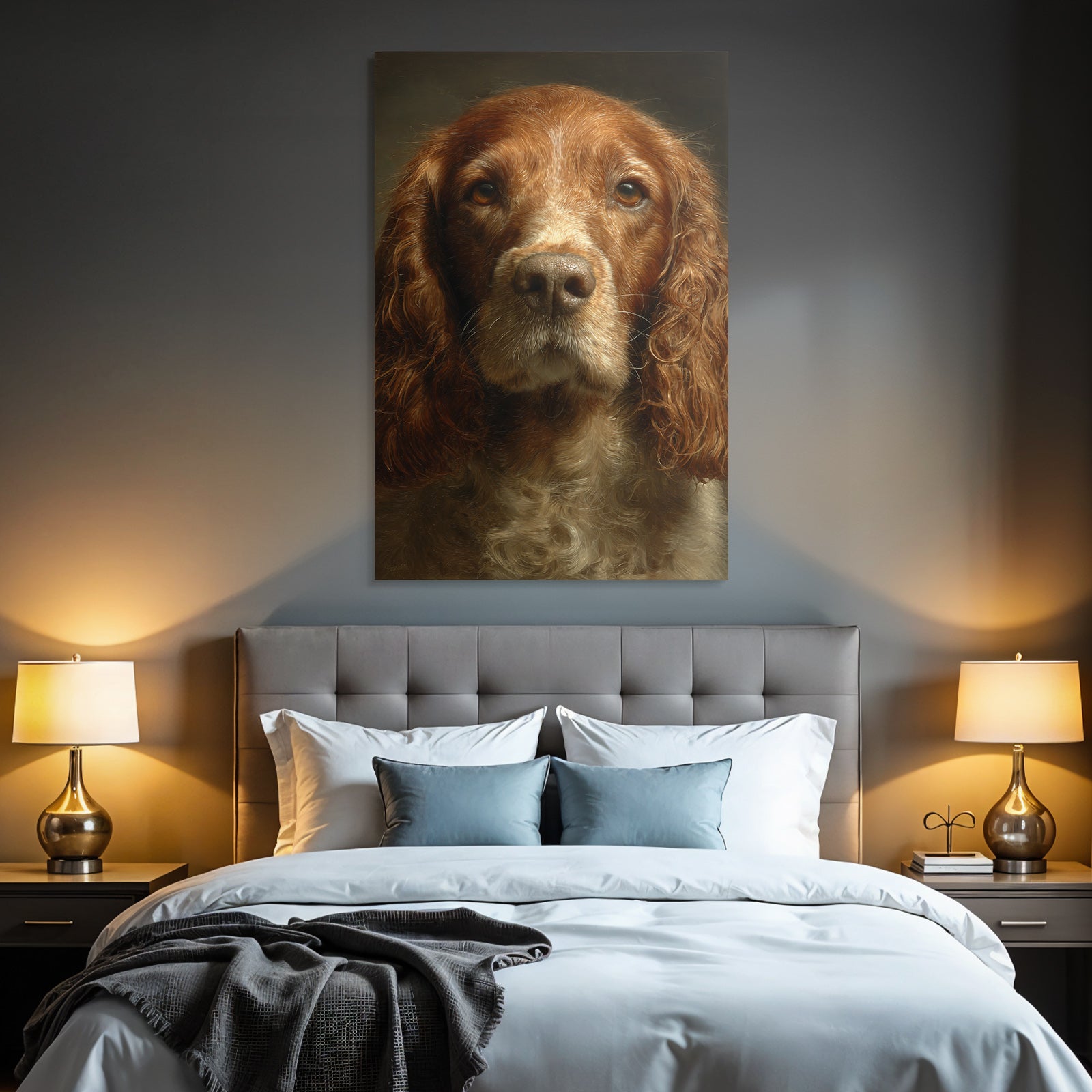 Hund Portrait Aufmerksam Rötlich Braunes Fell Nobel Demeanor