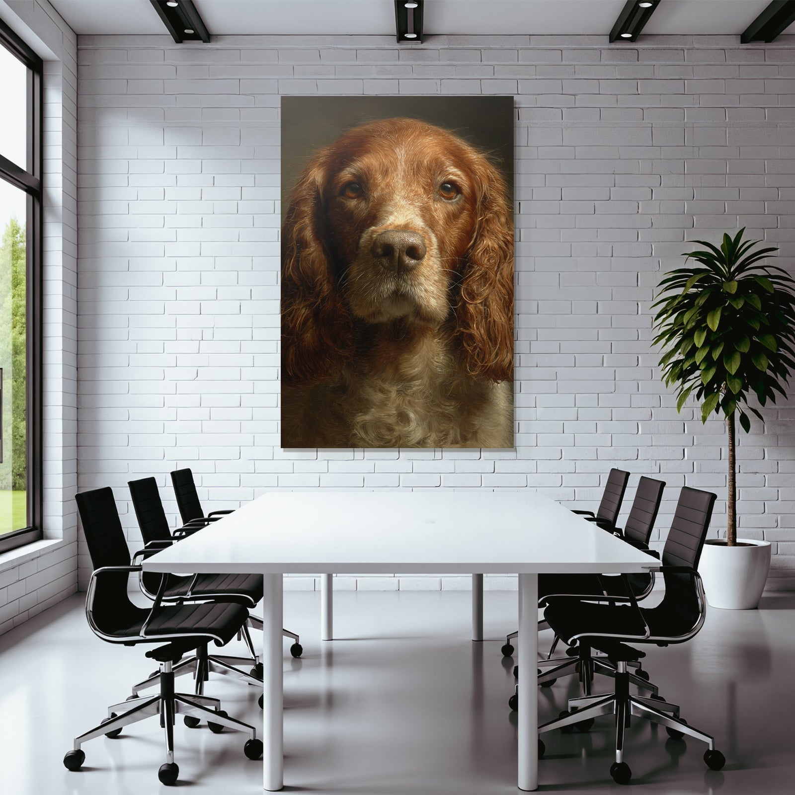 Hund Portrait Aufmerksam Rötlich Braunes Fell Nobel Demeanor