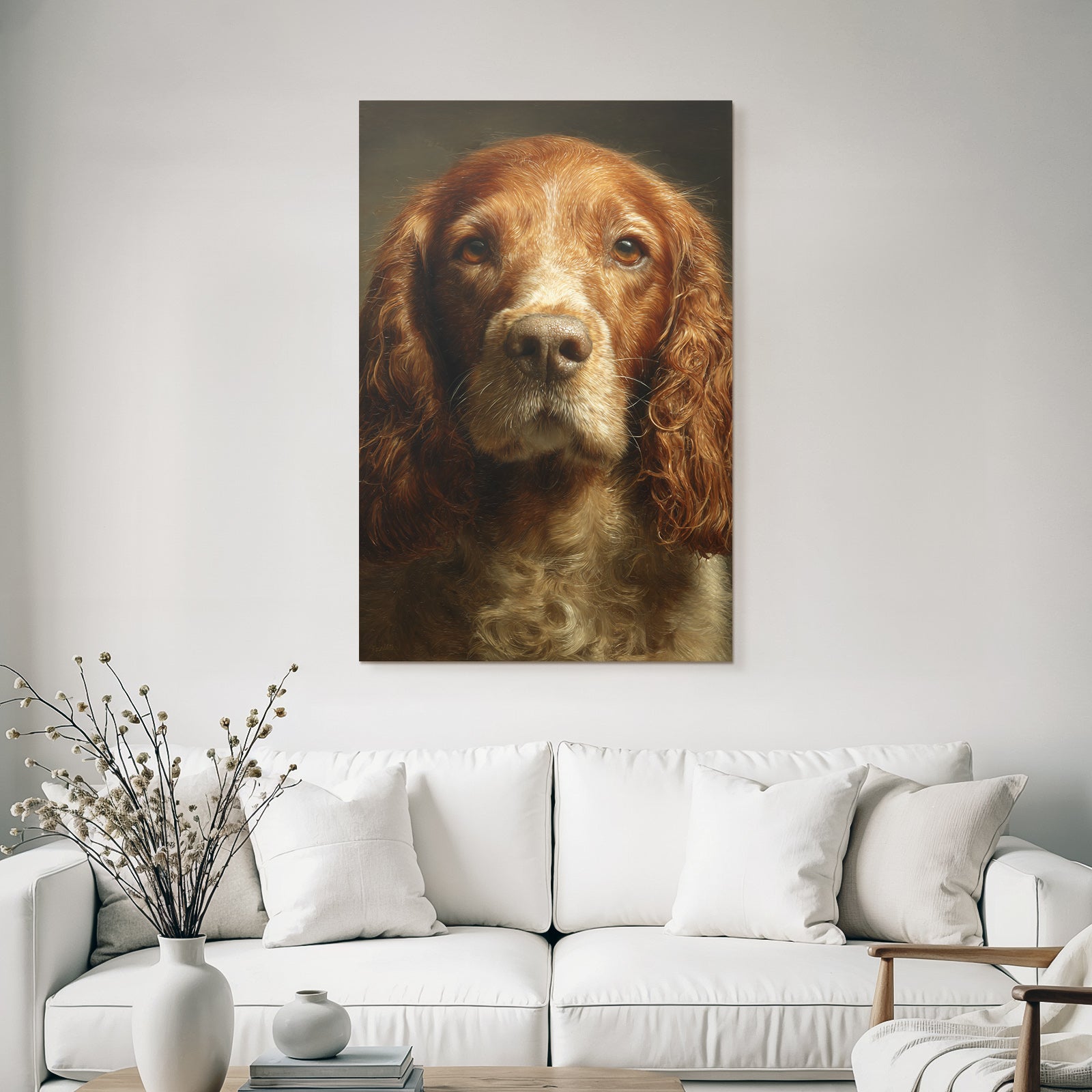 Hund Portrait Aufmerksam Rötlich Braunes Fell Nobel Demeanor