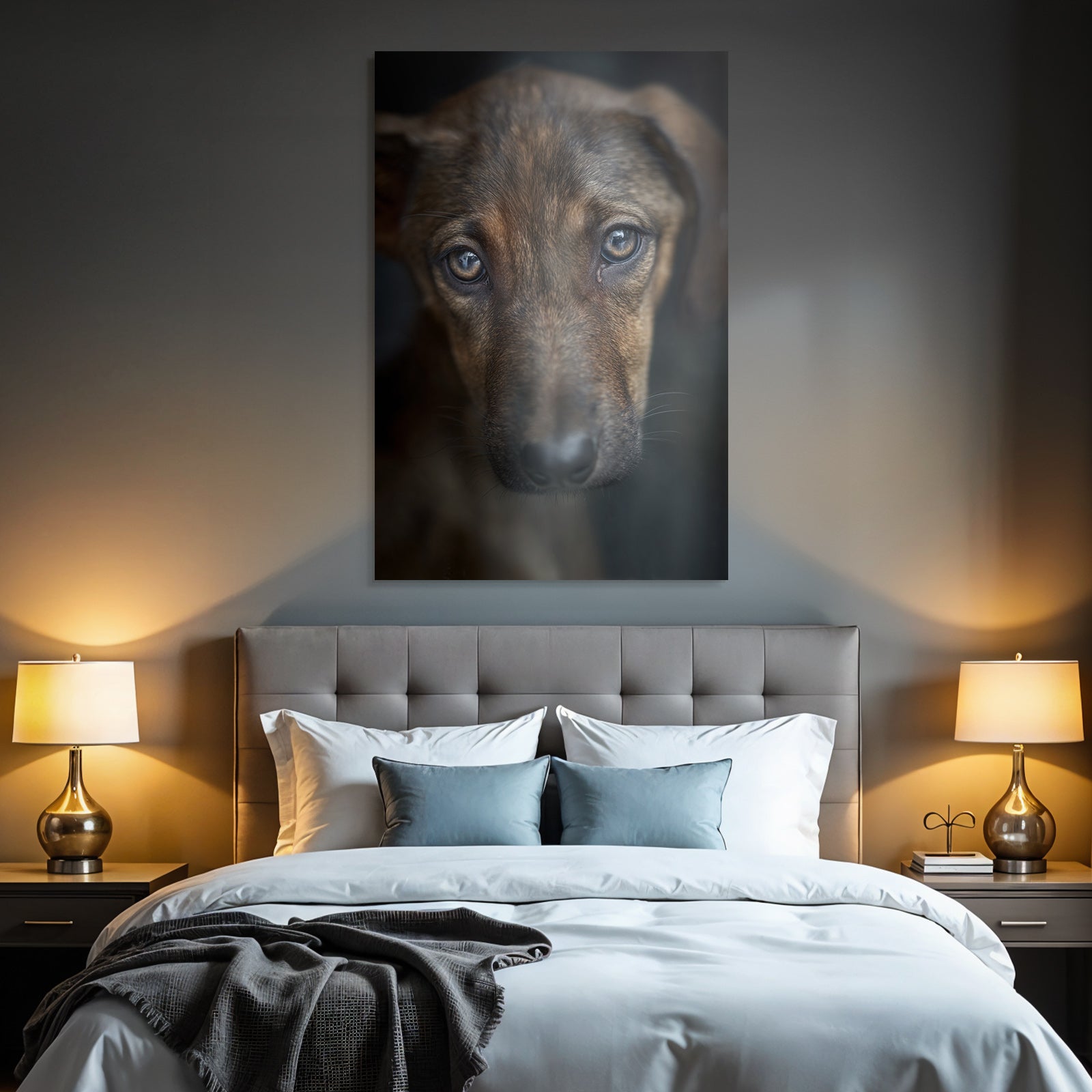 Hundegesicht Ausdrucksvolle Augen Braunes Fell