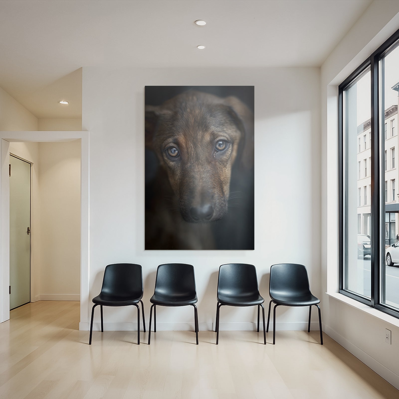 Hundegesicht Ausdrucksvolle Augen Braunes Fell