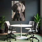 Realistisches Portrait Eines Hundes Mit Graufell Und Ausdrucksvollen Augen