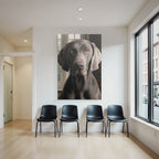 Realistisches Portrait Eines Hundes Mit Graufell Und Ausdrucksvollen Augen