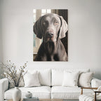 Realistisches Portrait Eines Hundes Mit Graufell Und Ausdrucksvollen Augen