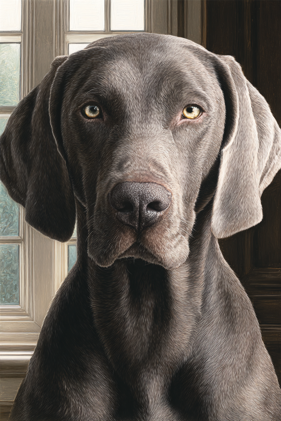 Realistisches Portrait Eines Hundes Mit Graufell Und Ausdrucksvollen Augen | Katzen und Hunde | Tiere