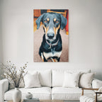Schwarzer Und Tan Hund Sitzend Ausdrucksvolle Augen