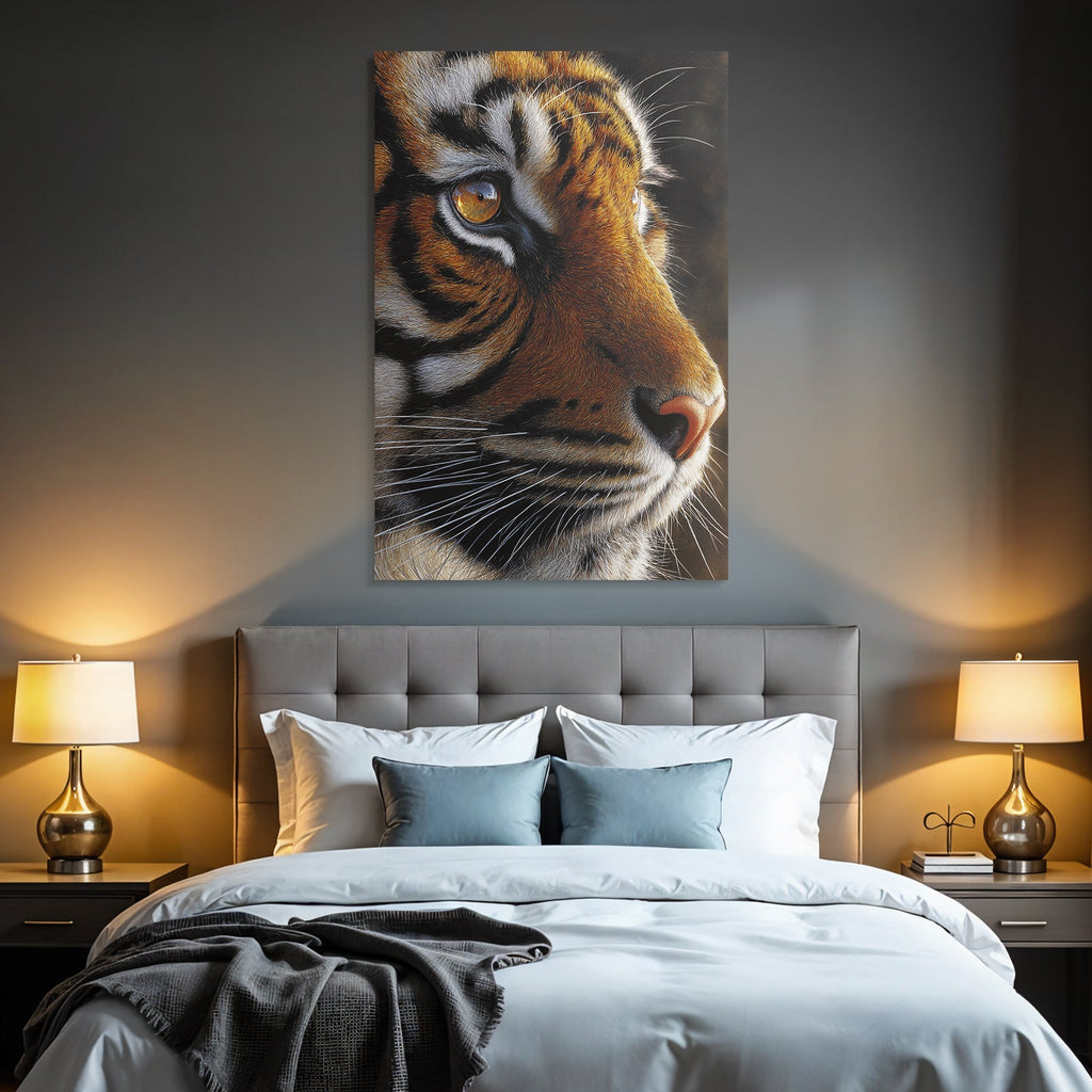 Tiger Gesicht Nahaufnahme Detailaufnahme Von Augen Und Fellmuster