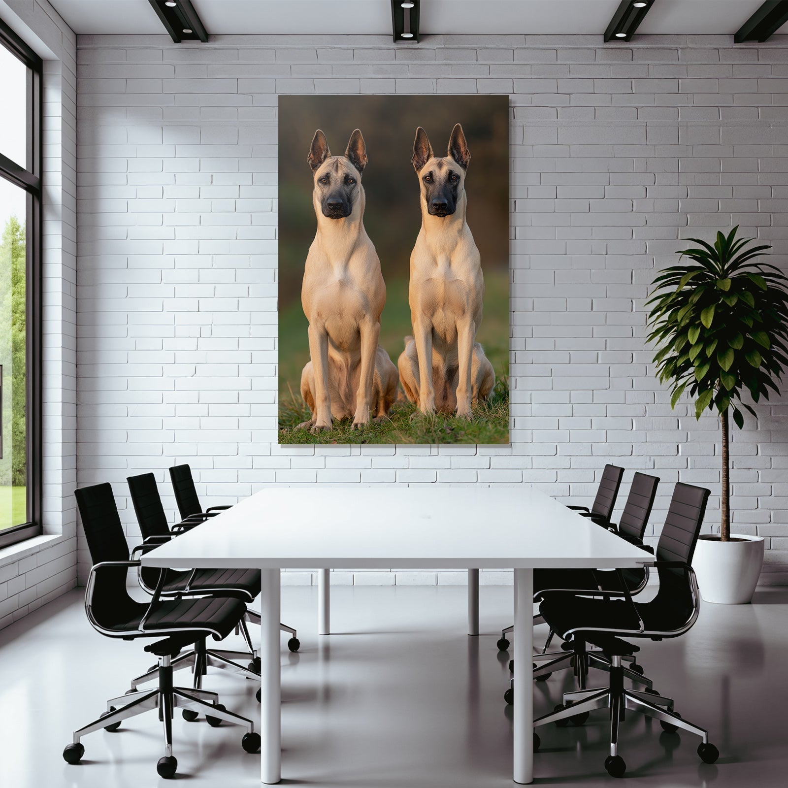 Zwei Beagle Malinois Natur Setting