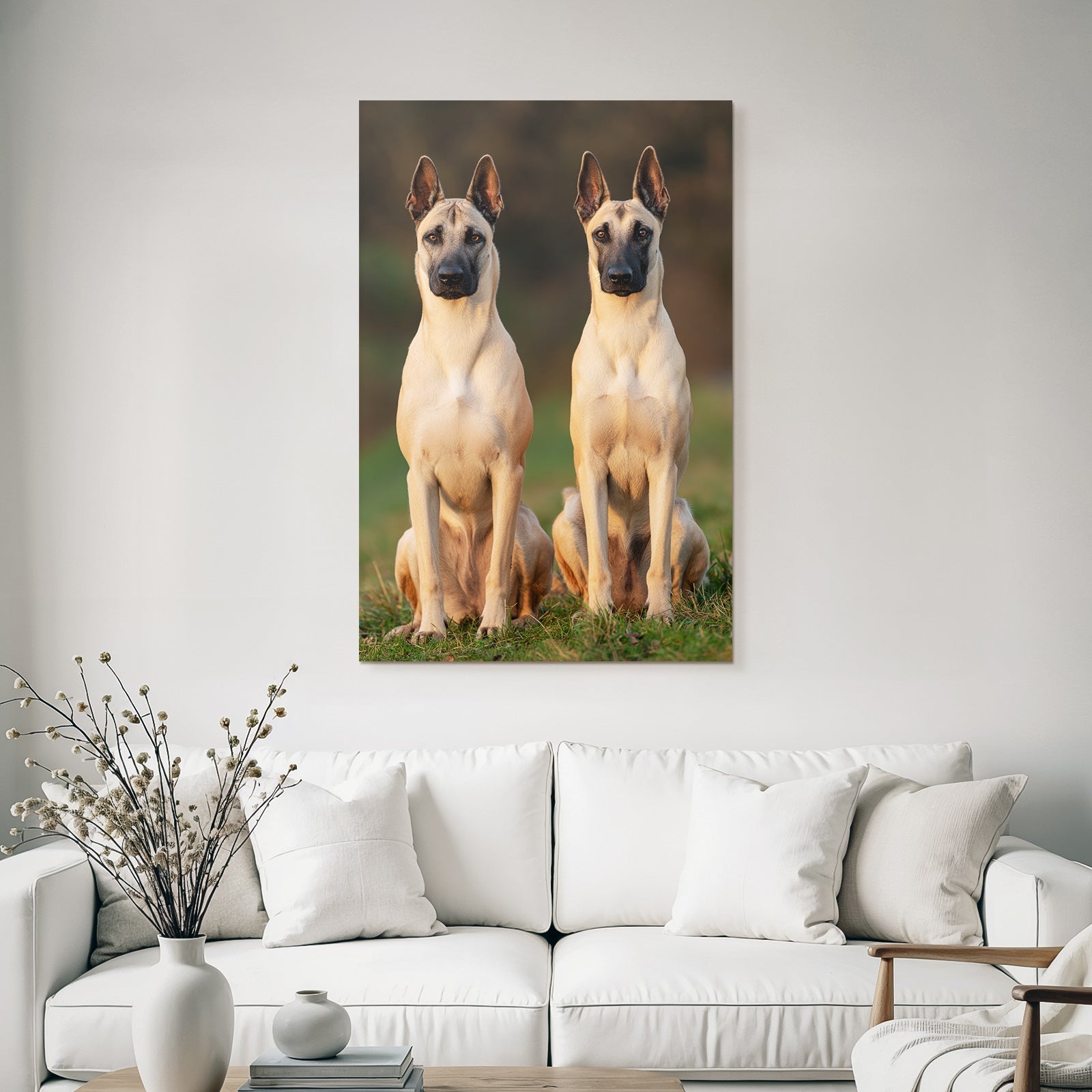 Zwei Beagle Malinois Natur Setting