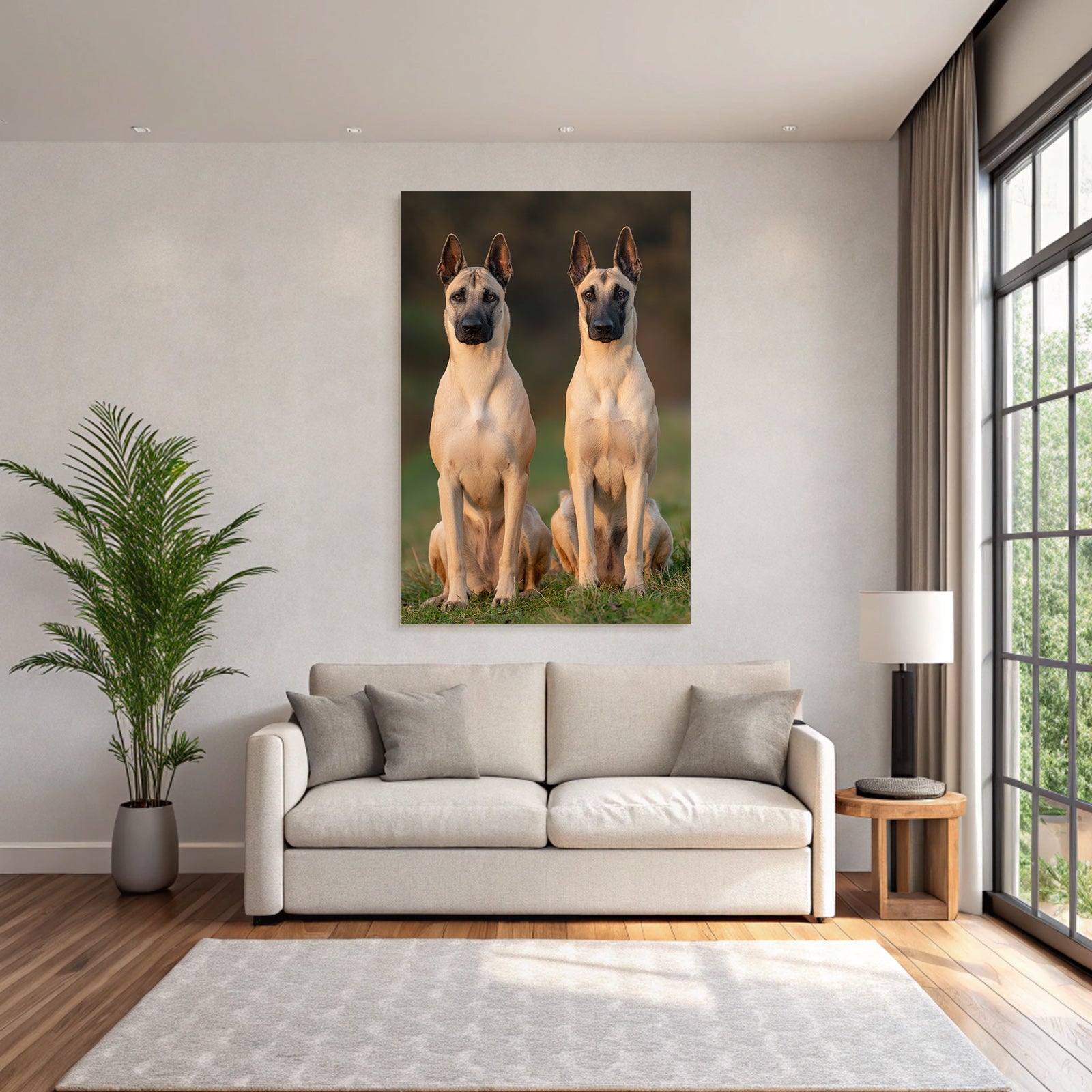 Zwei Beagle Malinois Natur Setting