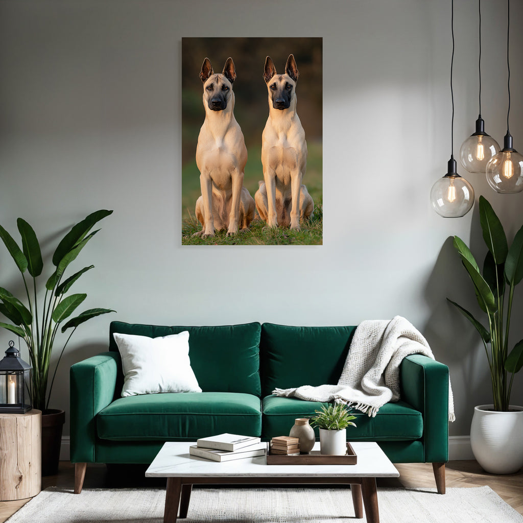 Zwei Beagle Malinois Natur Setting