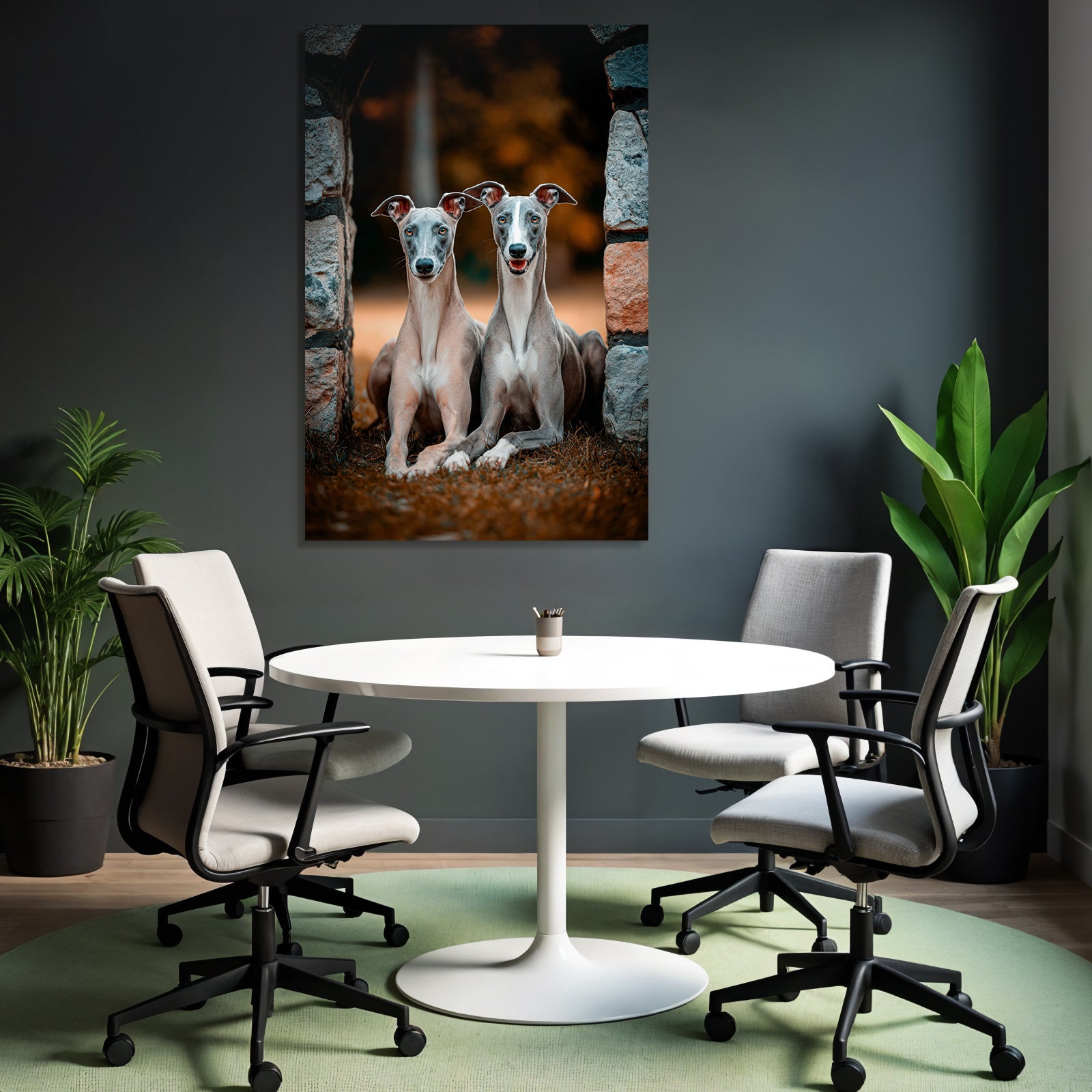 Zwei Im Herbstlichen Outdoor Settting Elegante Erscheinung