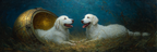 Fluffy Und Vintage Helm Im Atmosphärischen Hintergrund | Katzen und Hunde | Tiere