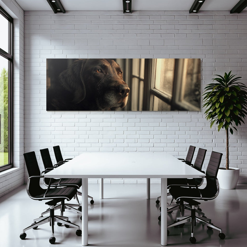 Hund Am Fenster Blick Nach Draussen Nachdenklich