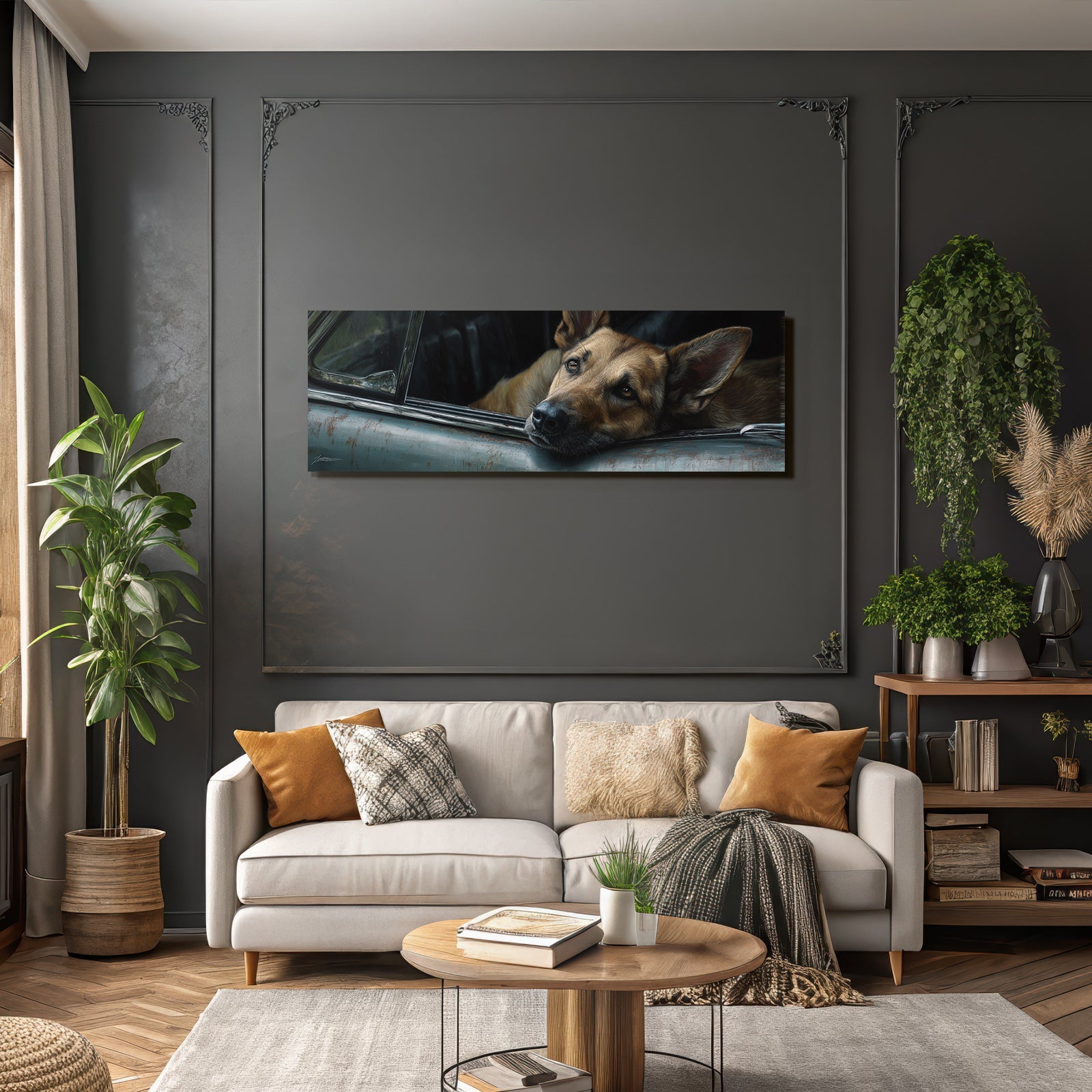 Hund Im Autofenster Nostalgische Ruhelosigkeit