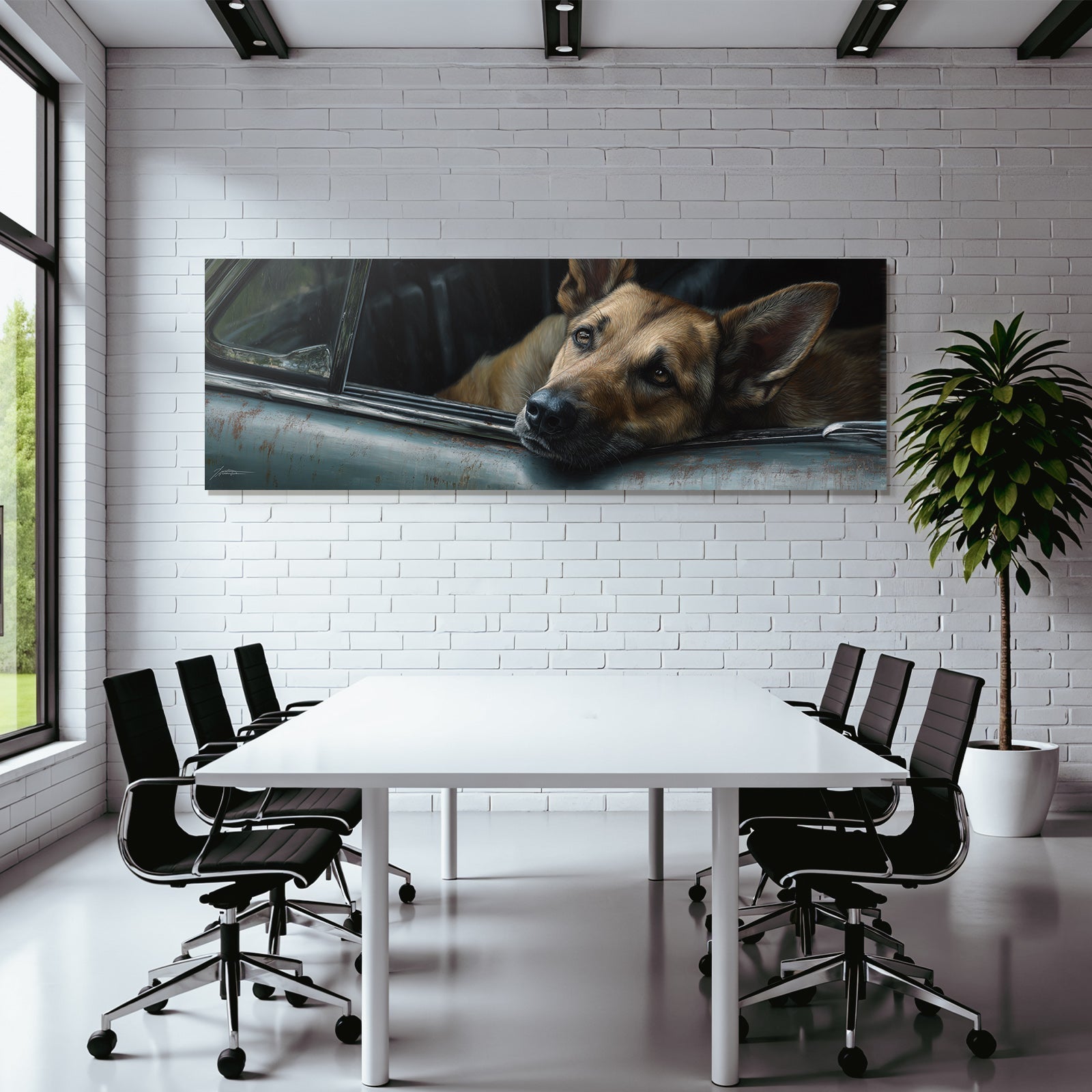 Hund Im Autofenster Nostalgische Ruhelosigkeit