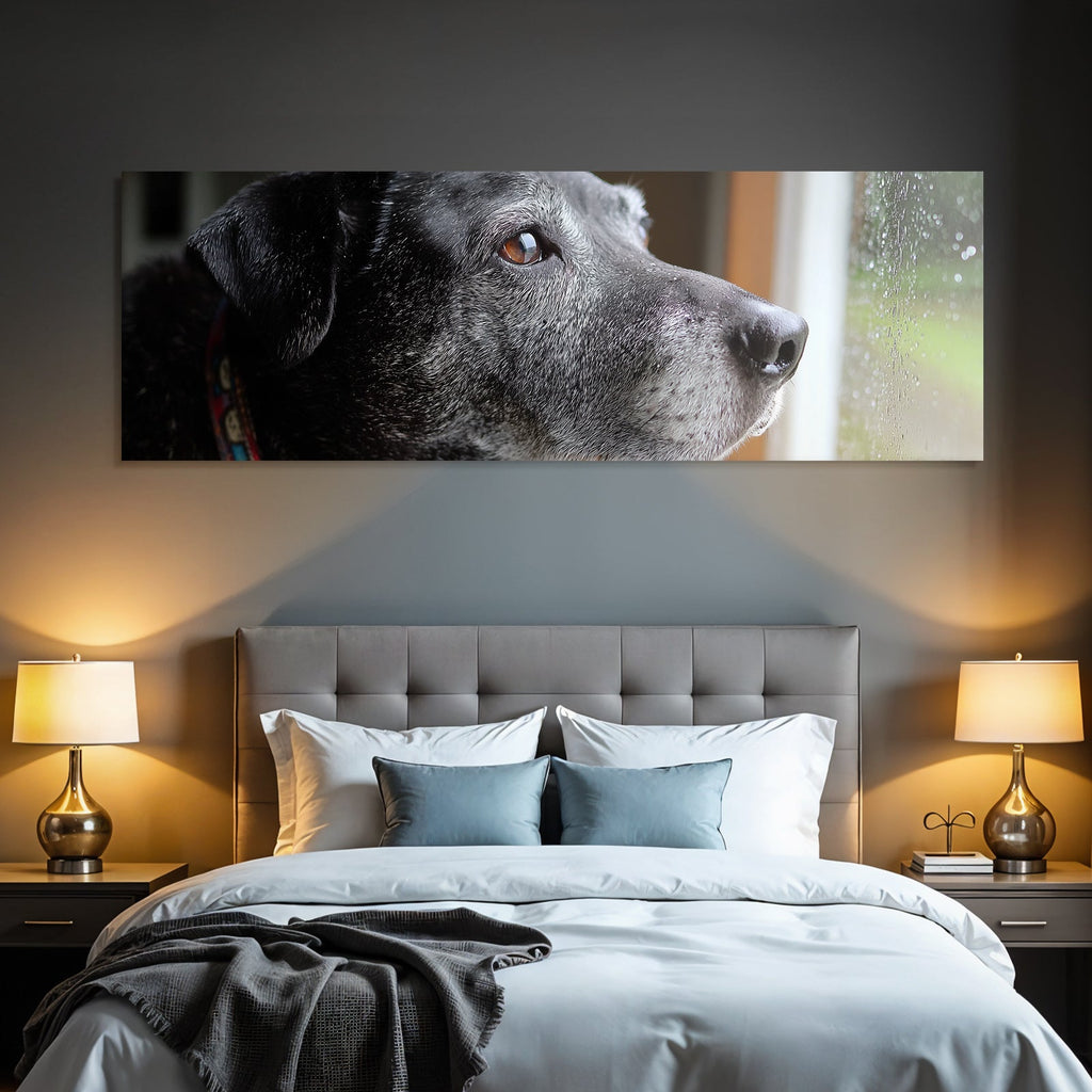 Hund Im Regenblick Von Draussen