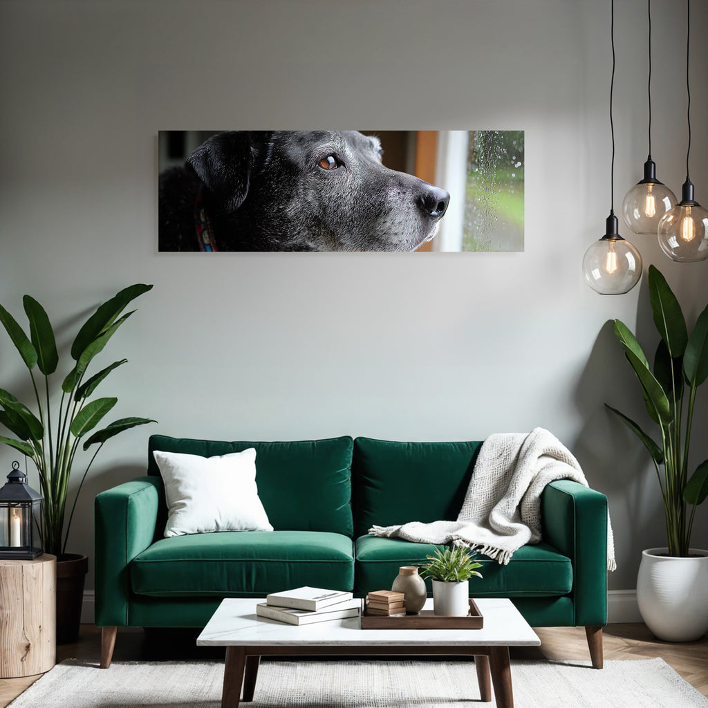 Hund Im Regenblick Von Draussen