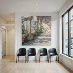 Architektonisches Setting Mit Pflanzen Und Katze