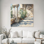 Architektonisches Setting Mit Pflanzen Und Katze