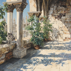 Architektonisches Setting Mit Pflanzen Und Katze | Katzen und Hunde | Tiere