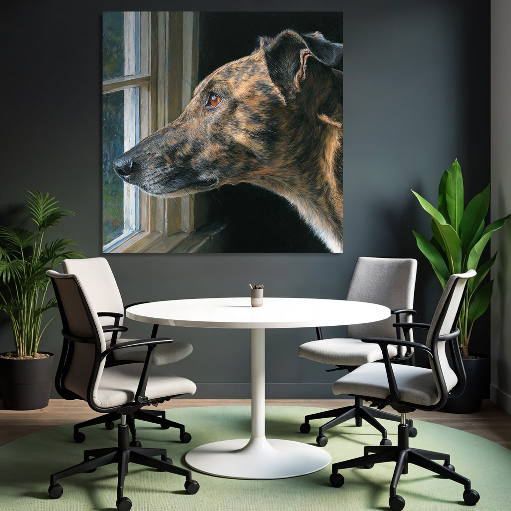 Brindlehund Im Fenster