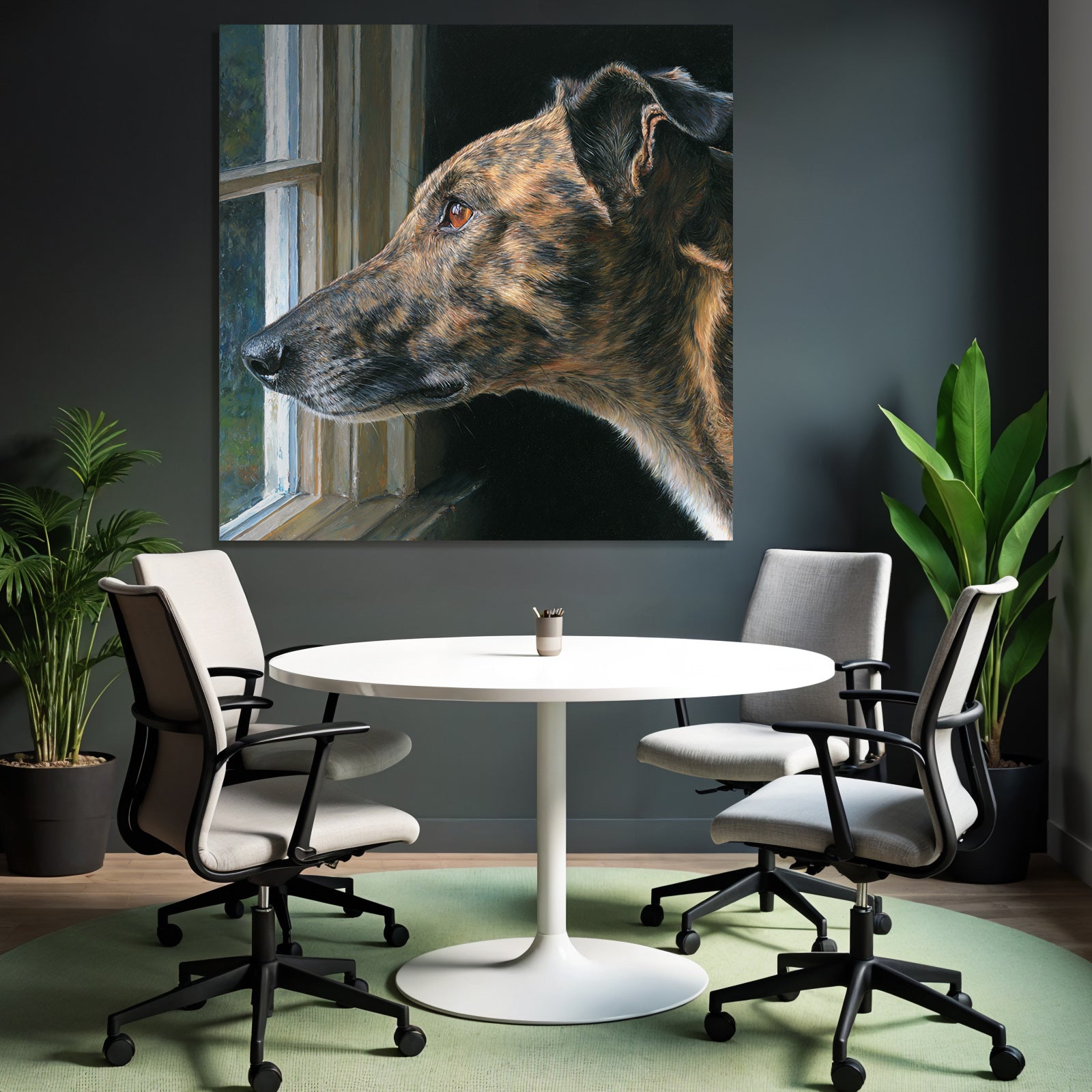 Brindlehund Im Fenster