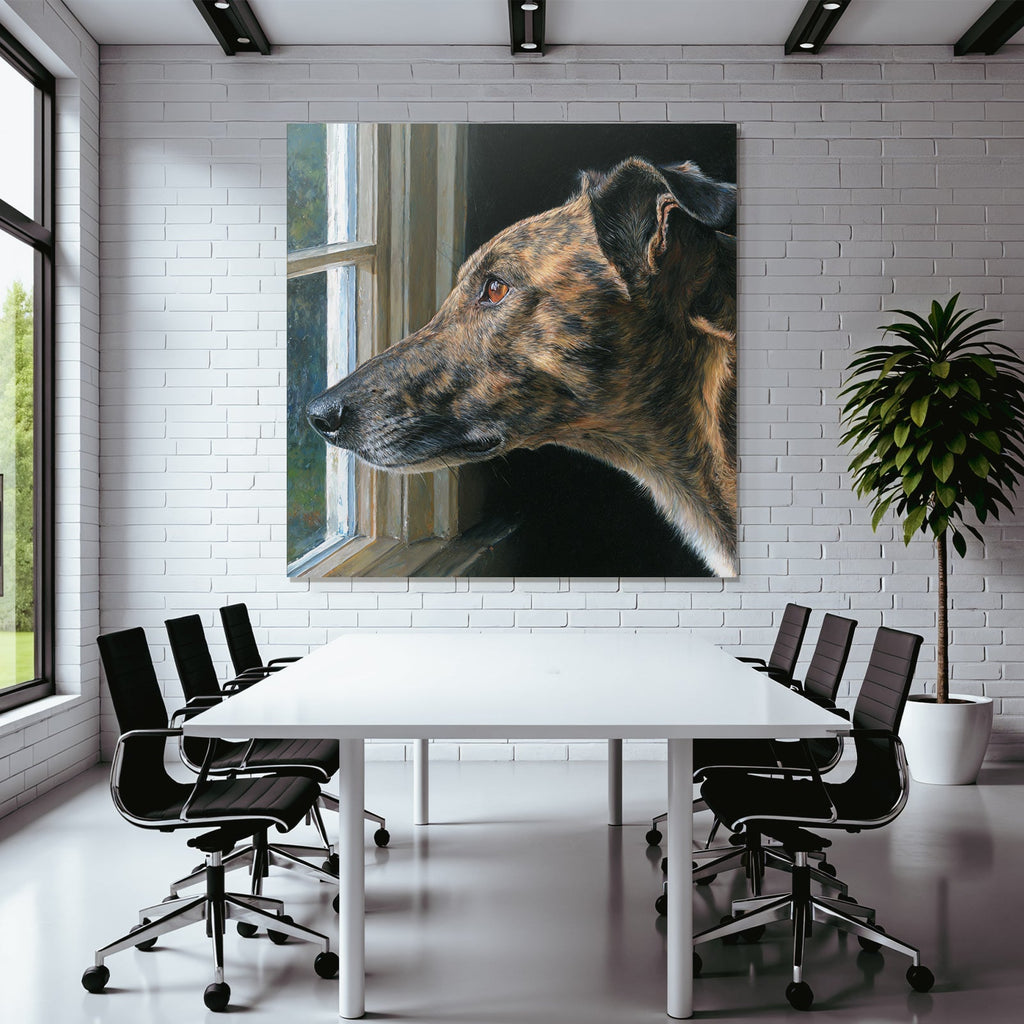 Brindlehund Im Fenster