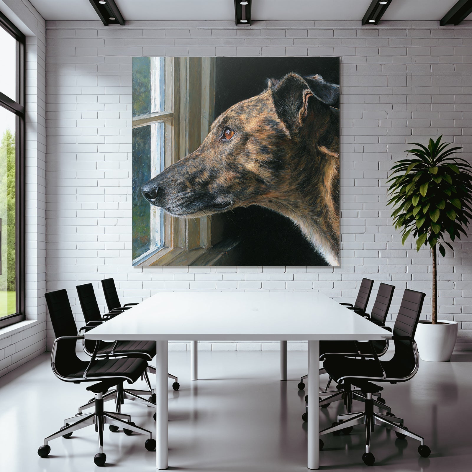 Brindlehund Im Fenster